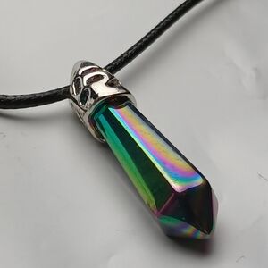 Tourmaline Iridescent Pendant Necklace